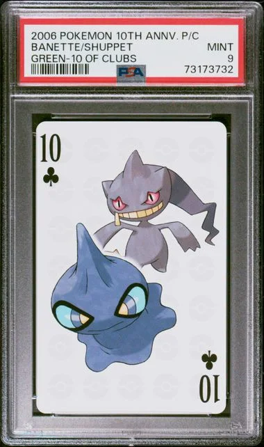 2006 Pokemon Center 10th Anniversary Playing Cards Green Deck Of Clubs Banette/Shuppet #10 card image
