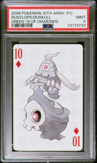 2006 Pokemon Center 10th Anniversary Playing Cards Green Deck Of Diamonds Dusclops/Duskull #10 card image