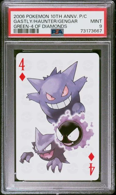 2006 Pokemon Center 10th Anniversary Playing Cards Green Deck Of Diamonds Gastly/Gengar/Haunter #4 card image