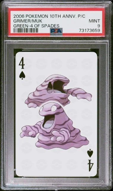 2006 Pokemon Center 10Th Anniversary Playing Cards Green Deck Of Spades Grimer/Muk #4 card image