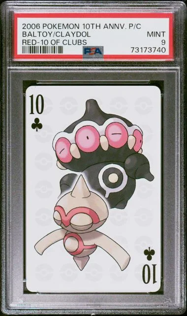2006 Pokemon Center 10Th Anniversary Playing Cards Red Deck Of Clubs Baltoy/Claydol #10 card image