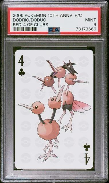 2006 Pokemon Center 10th Anniversary Playing Cards Red Deck Of Clubs Dodrio/Doduo #4 card image