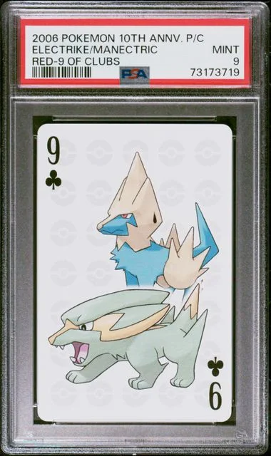 2006 Pokemon Center 10th Anniversary Playing Cards Red Deck Of Clubs Electrike/Manectric #9 card image