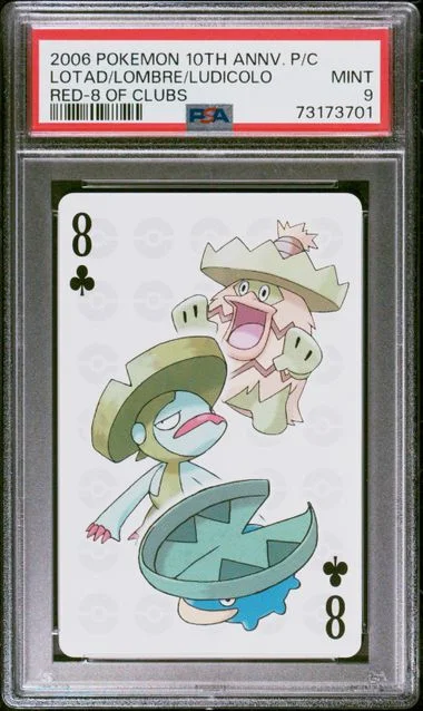 2006 Pokemon Center 10Th Anniversary Playing Cards Red Deck Of Clubs Lombre/Lotad/Ludicolo #8 card image