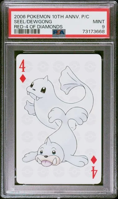 2006 Pokemon Center 10th Anniversary Playing Cards Red Deck Of Diamonds Dewgong/Seel #4 card image