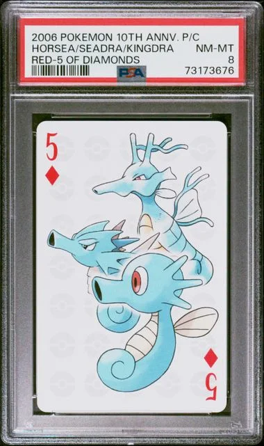 2006 Pokemon Center 10th Anniversary Playing Cards Red Deck Of Diamonds Horsea/Kingdra/Seadra #5 card image