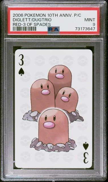 2006 Pokemon Center 10th Anniversary Playing Cards Red Deck Of Spades Diglett/Dugtrio #3 card image