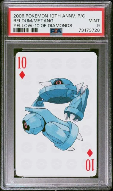 2006 Pokemon Center 10th Anniversary Playing Cards Yellow Deck Of Diamonds Beldum/Metang #10 card image