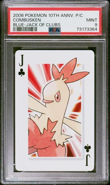2006 Pokemon Center Anniversary Playing Cards Blue Deck Jack Of Clubs Combusken #10th card image