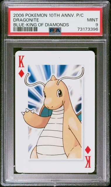 2006 Pokemon Center Anniversary Playing Cards Blue Deck King Of Diamonds Dragonite #10th card image