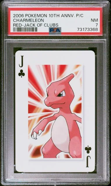 2006 Pokemon Center Anniversary Playing Cards Red Deck Charmeleon, Jack Of Clubs #10th card image