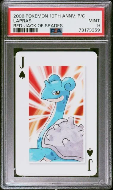2006 Pokemon Center Anniversary Playing Cards Red Deck Jack Of Spades Lapras #10th card image