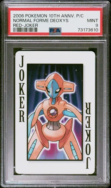 2006 Pokemon Center Anniversary Playing Cards Red Deck Joker Normal Forme Deoxys #10th card image