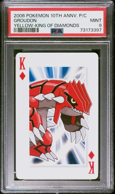 2006 Pokemon Center Anniversary Playing Cards Yellow Deck King Of Diamonds Groudon #10Th card image
