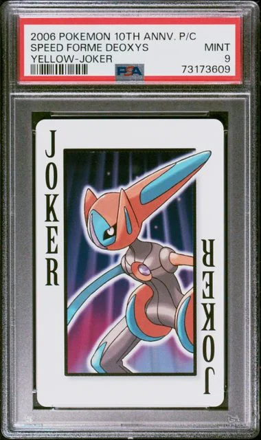2006 Pokemon Center Anniversary Playing Cards Yellow Deck Speed Forme Deoxys, Joker #10th card image