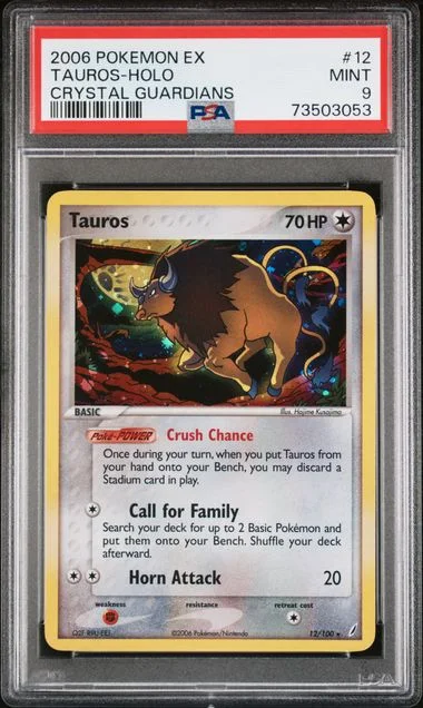 2006 Pokemon EX Crystal Guardians Holofoil Tauros #12 card image