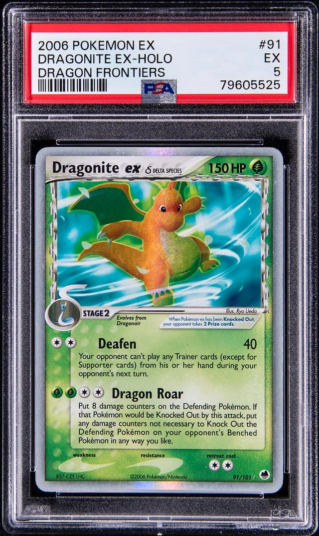 2006 Pokemon Ex Dragon Frontiers Dragonite Ex-Holo #91 card image