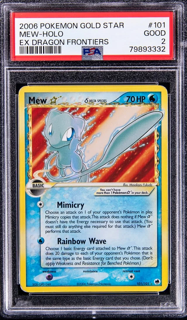 2006 Pokemon Ex Dragon Frontiers Gold Star Mew-Holo #101 card image