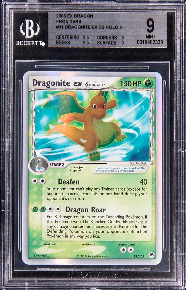 2006 Pokemon ex Dragon Frontiers Holo Dragonite ex DS #91 card image