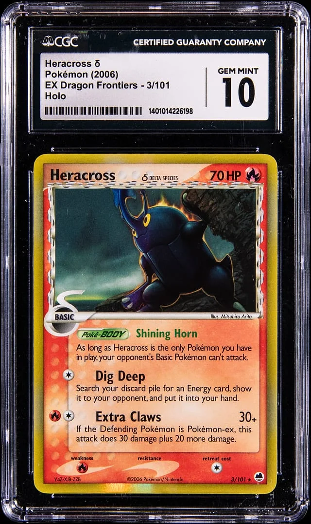 2006 Pokemon EX Dragon Frontiers Holo Heracross #3 card image