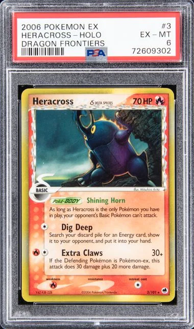 2006 Pokemon EX Dragon Frontiers Holofoil Heracross #3 card image
