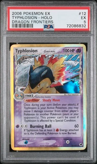 2006 Pokemon EX Dragon Frontiers Holofoil Typhlosion #12 card image