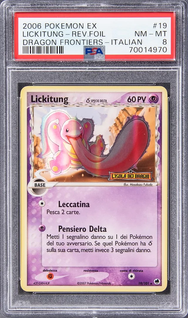 2006 Pokemon EX Dragon Frontiers Italian Rare Reverse Holofoil Lickitung #19 card image