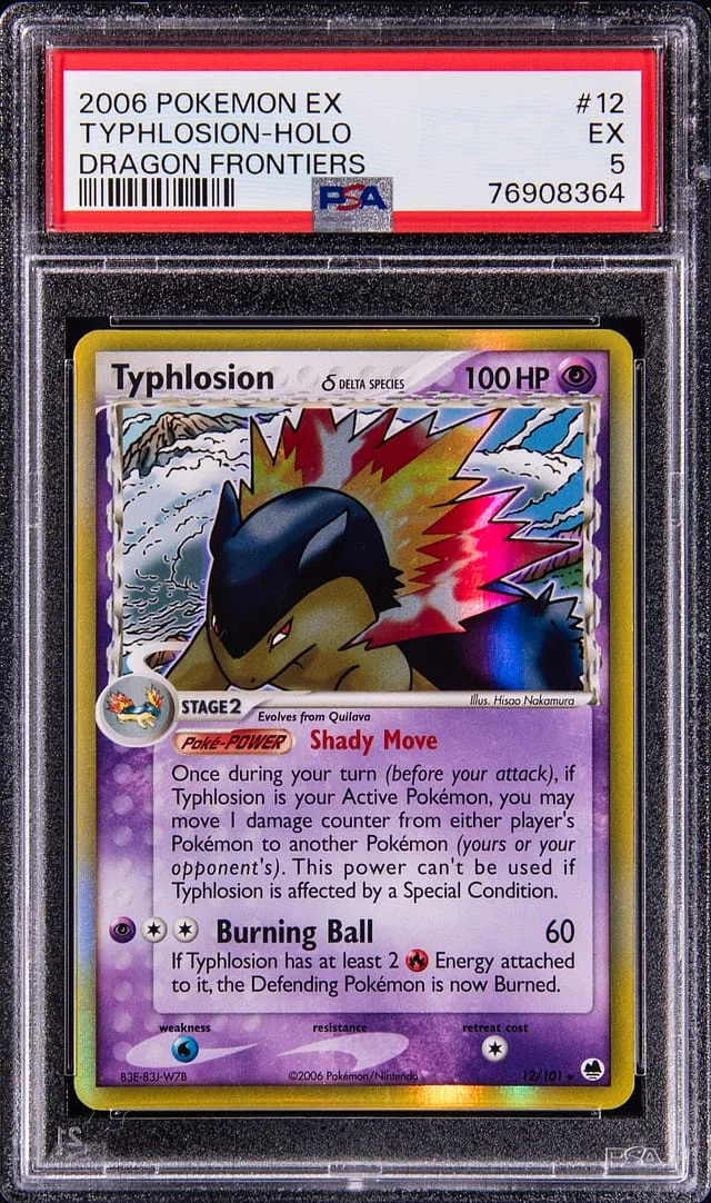 2006 Pokemon EX Dragon Frontiers Rare Holofoil Typhlosion #12 card image