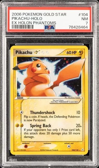 2006 Pokemon Ex Holon Phantoms Gold Star Pikachu-Holo #104 card image