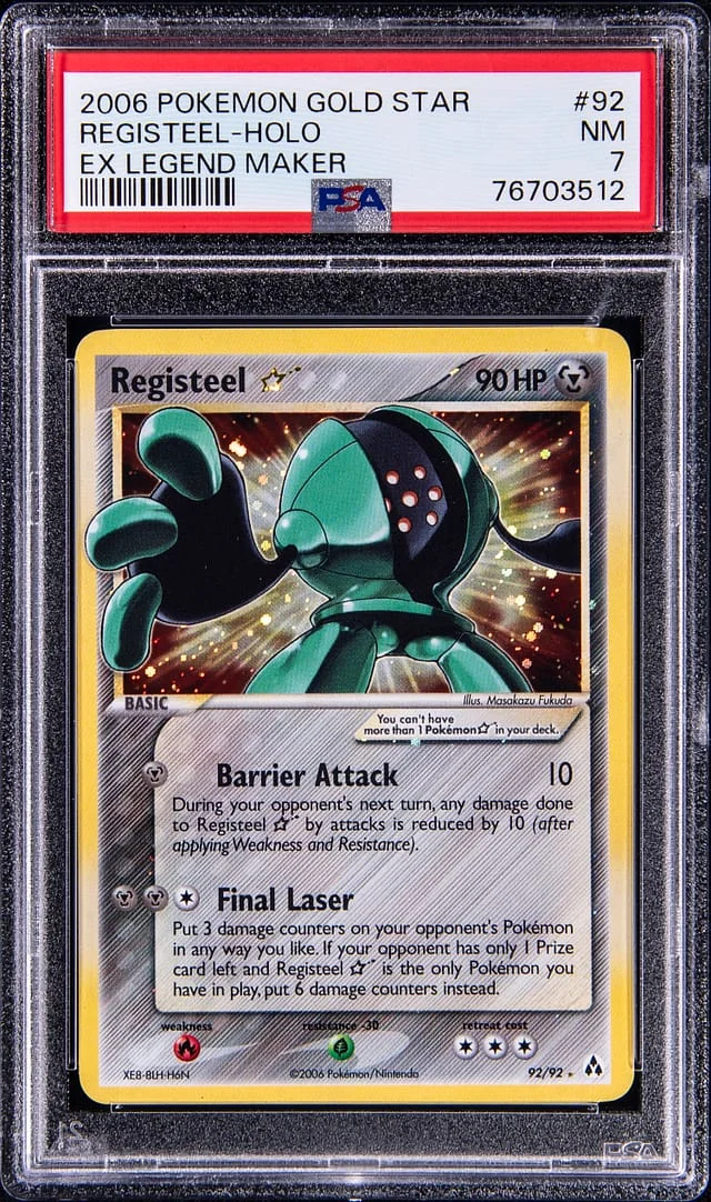 2006 Pokemon Ex Legend Maker Gold Star Registeel-Holo #92 card image