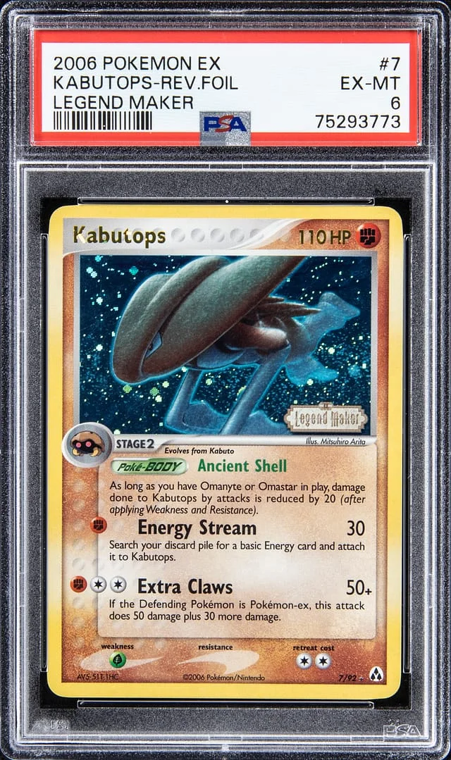 2006 Pokemon EX Legend Maker - Reverse Foil Kabutops #7 card image