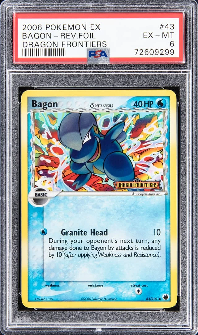 2006 Pokemon EX Reverse Foil - Dragon Frontiers Bagon #43 card image