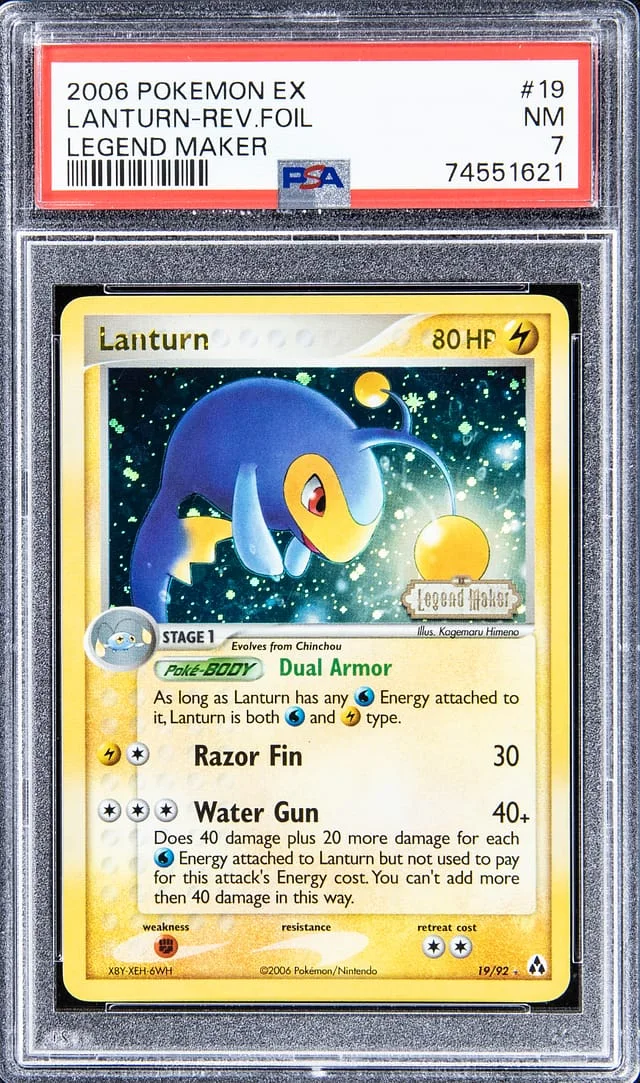 2006 Pokemon EX Reverse Foil - Legend Maker Lanturn #19 card image