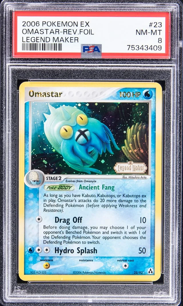 2006 Pokemon EX Reverse Foil - Legend Maker Omastar #23 card image