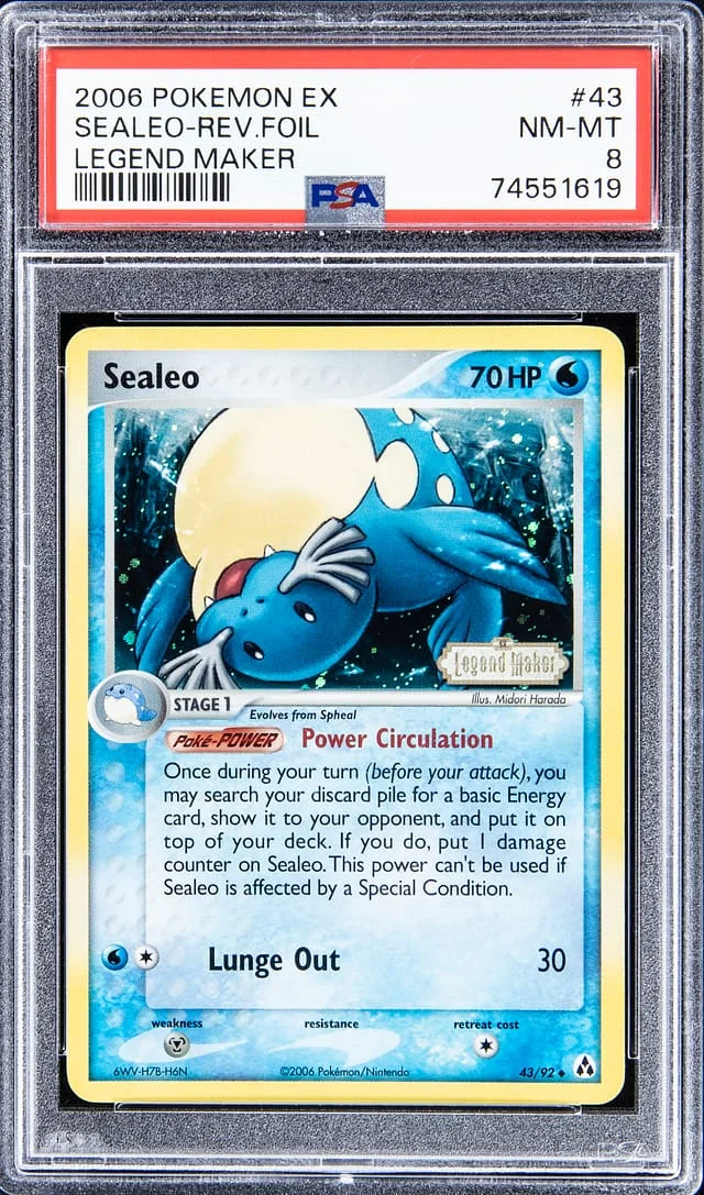 2006 Pokemon EX Reverse Foil - Legend Maker Sealeo #43 card image