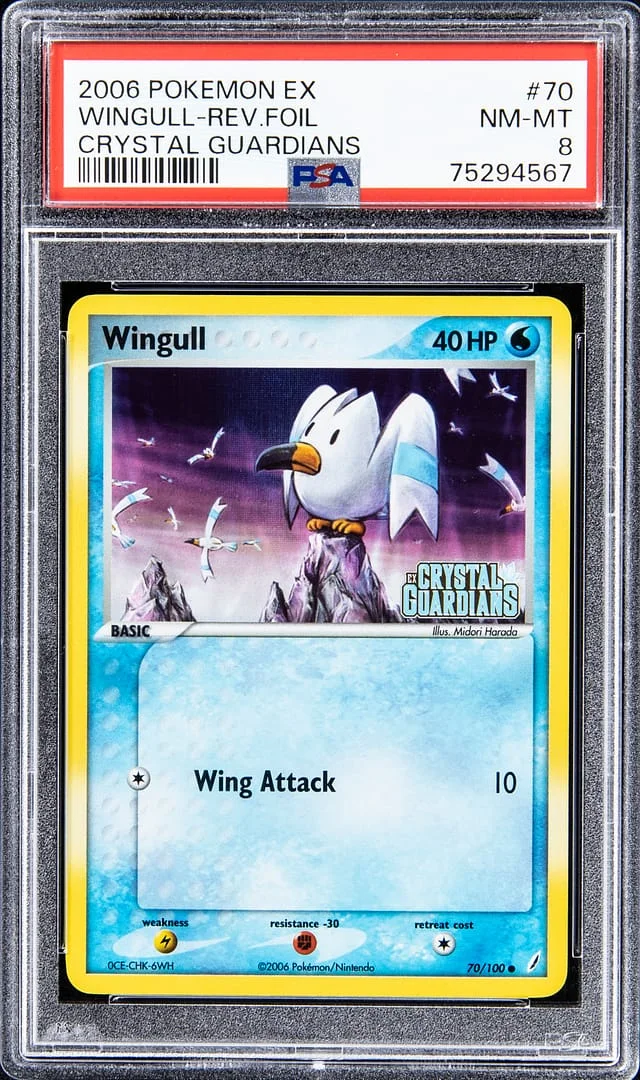 2006 Pokemon EX Reverse Holofoil Crystal Guardians Wingull #70 card image