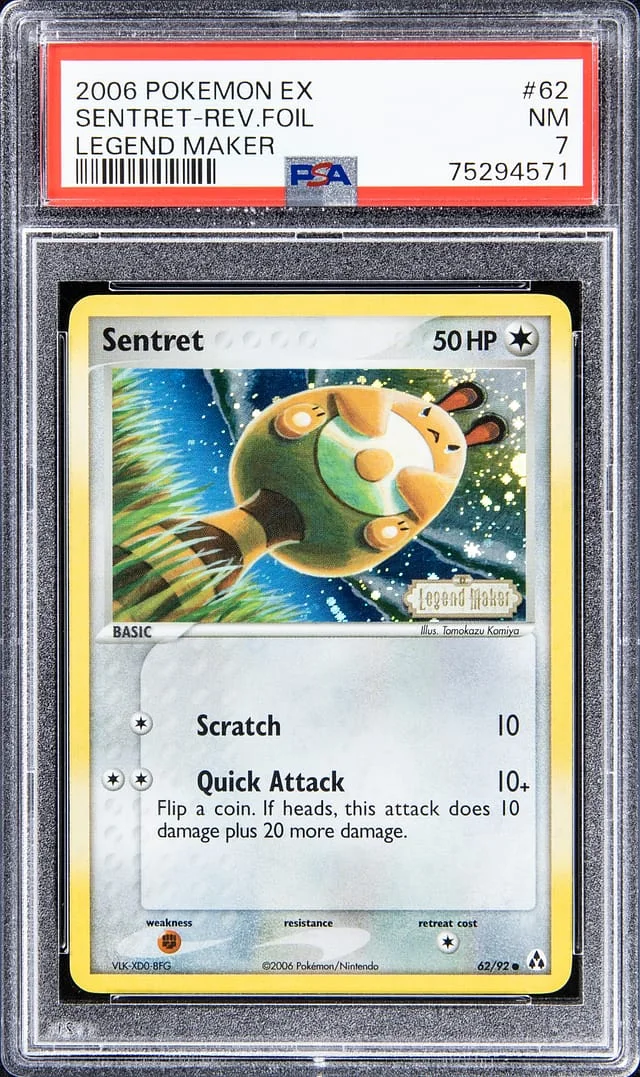 2006 Pokemon EX Reverse Holofoil - Legend Maker Sentret #62 card image