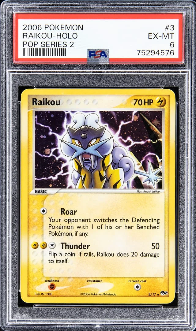 2006 Pokemon Holofoil - Pop Series 2 Raikou #3 card image