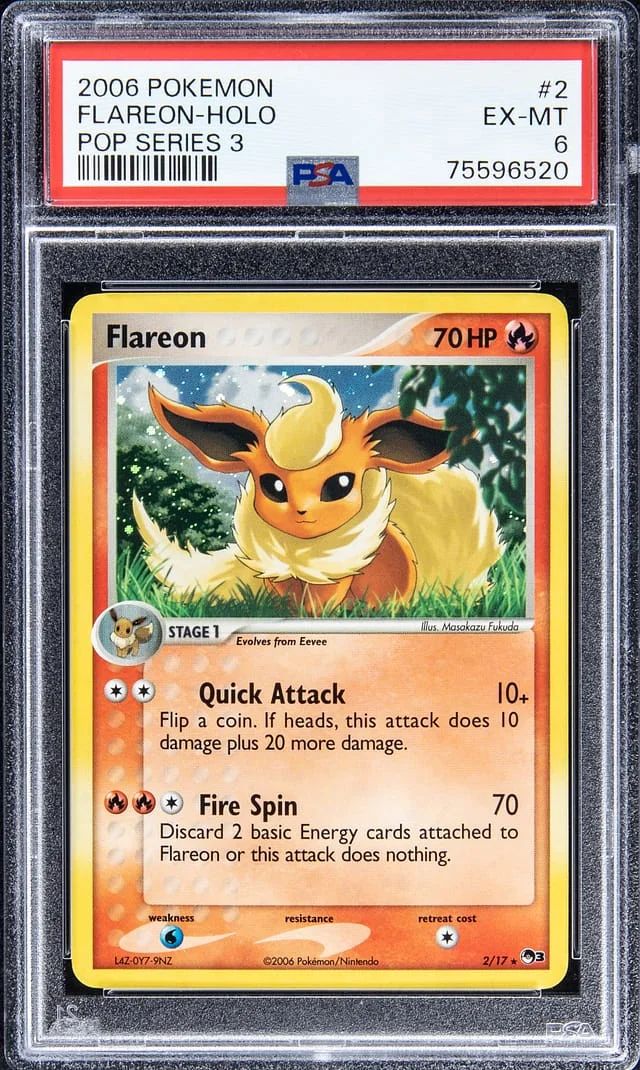 2006 Pokemon Holofoil Pop Series 3 Flareon #2 card image