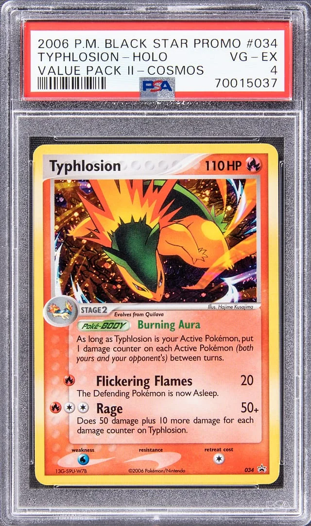 2006 Pokemon Nintendo Black Star Promo Value Pack II Cosmos Holofoil Typhlosion #034 card image