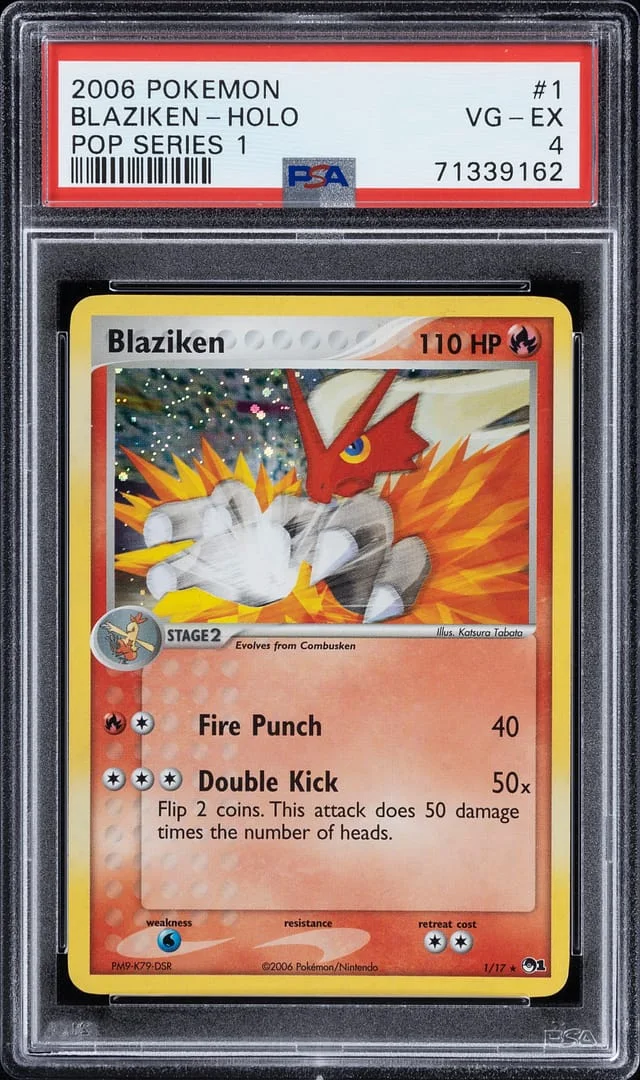 2006 Pokemon Pop Series 1 Rare Holofoil Blaziken #1 card image