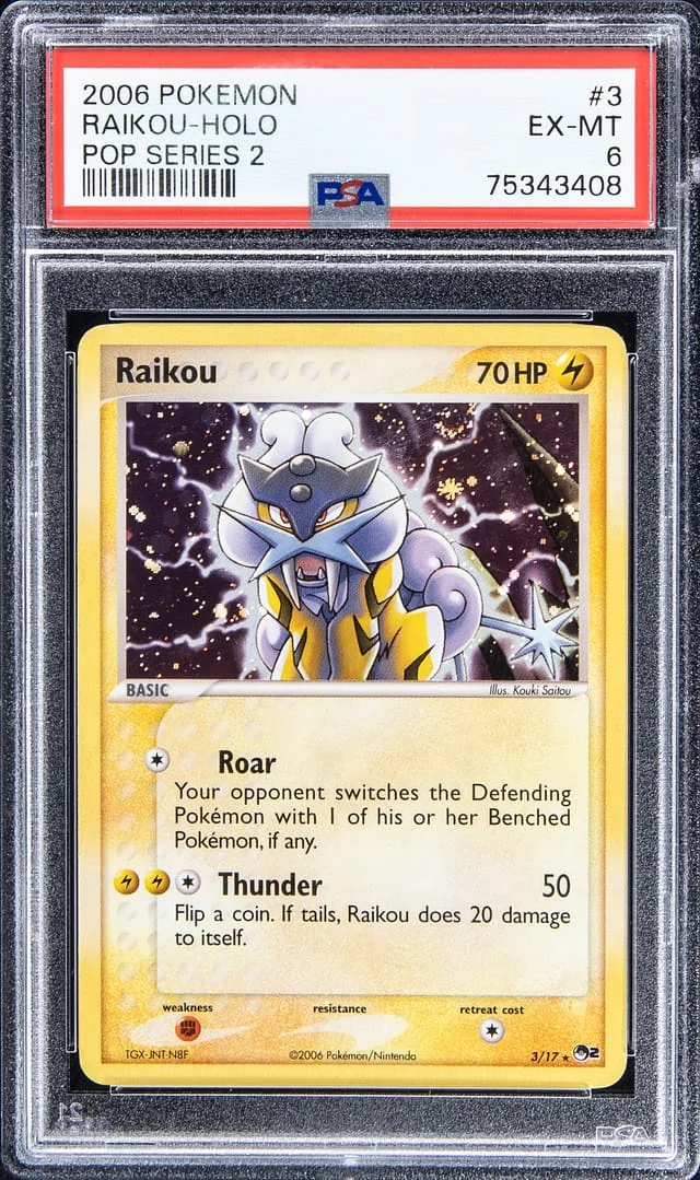 2006 Pokemon Pop Series 2 - Holofoil Raikou #3 card image
