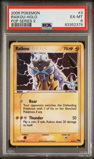 2006 Pokemon Pop Series 2 Raikou-Holo #3 card image