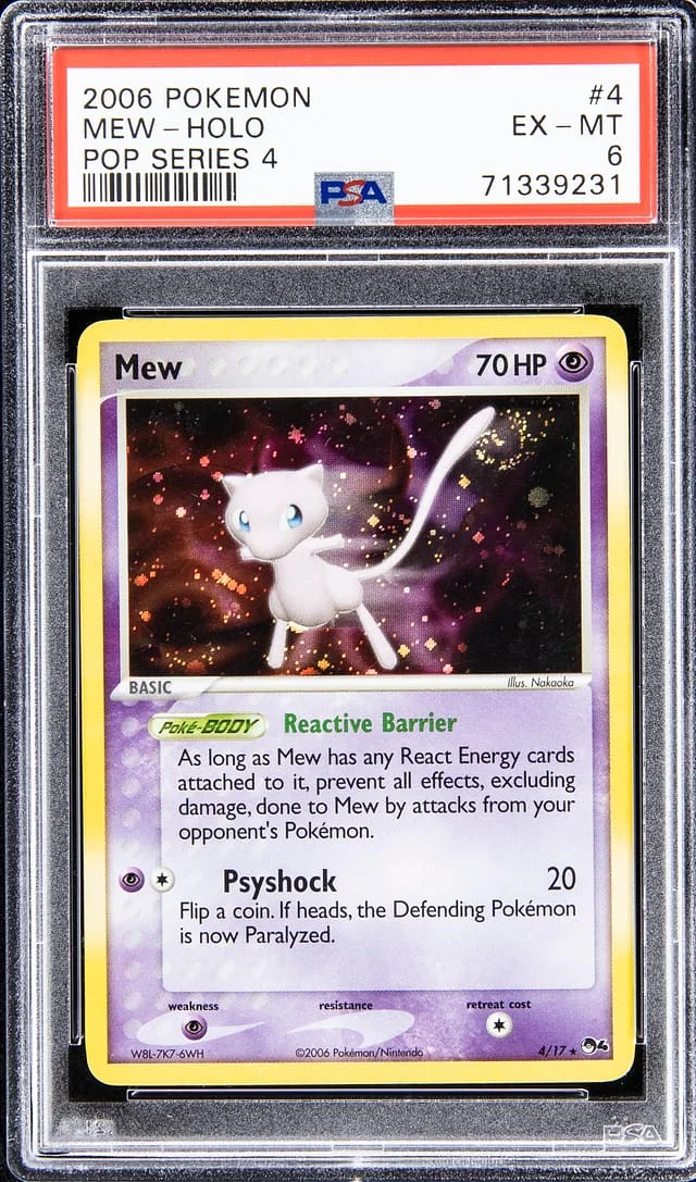 2006 Pokemon Pop Series 4 Rare Holofoil Mew #4 card image