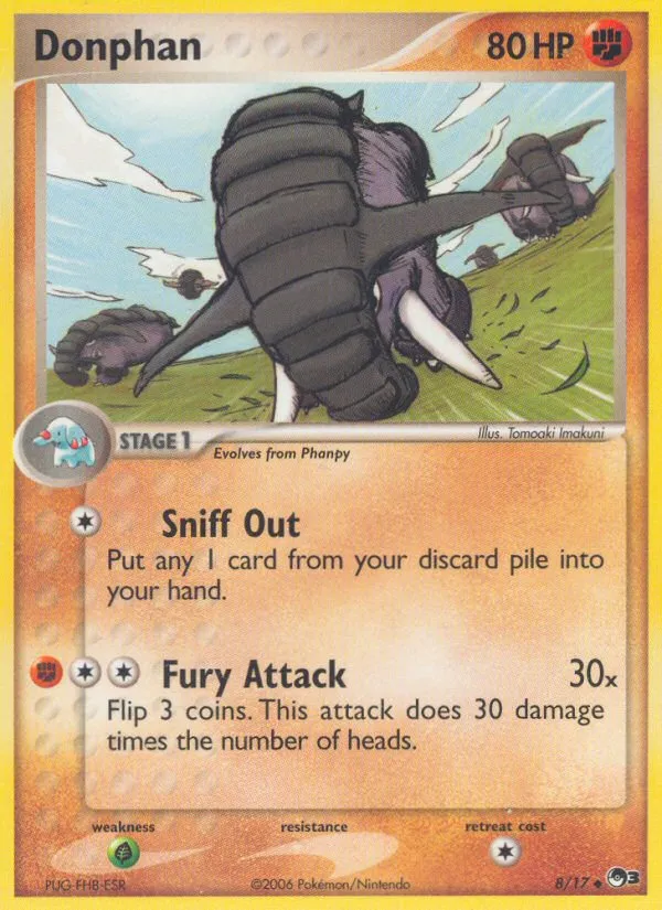 2006 POP Series 3 Donphan Uncommon #08/17 Uncommon card image