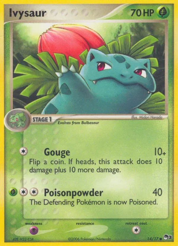 2006 POP Series 3 Ivysaur Common #14/17 Common card image