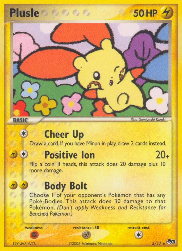 2006 POP Series 3 Plusle Rare #05/17 Rare card image