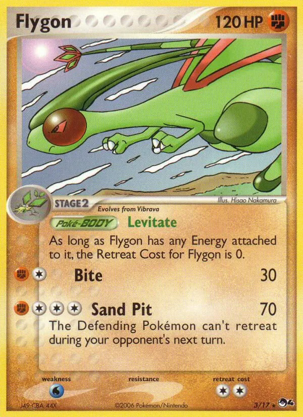 2006 POP Series 4 Flygon Rare #03/17 Rare card image