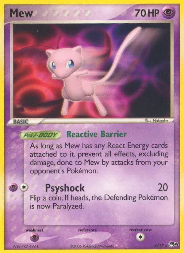 2006 POP Series 4 Mew Rare #04/17 Rare card image