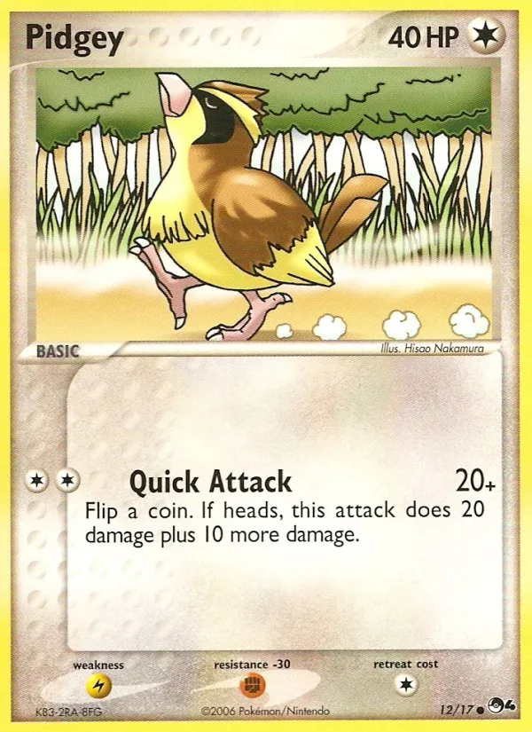 2006 POP Series 4 Pidgey Common #12/17 Common card image